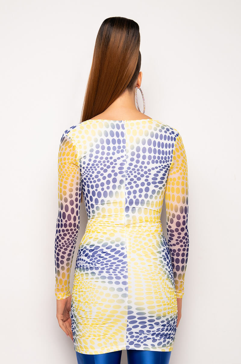 QUEEN SLAY MINI MESH DRESS WITH CUT OUTS
