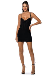 QUINN BANDAGE MINI DRESS IN BLACK