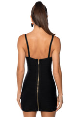 QUINN BANDAGE MINI DRESS IN BLACK