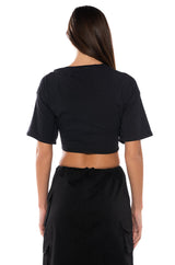 RACE TO YOUR HEART TIE FRONT TSHIRT