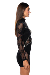 RAMONA LACE EMBELLISHED MINI DRESS