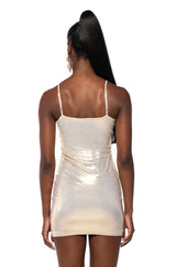 RAVE GIRL METALLIC MINI DRESS