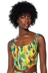 RAYLIN MESH CORSET TOP