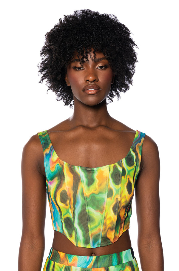 RAYLIN MESH CORSET TOP