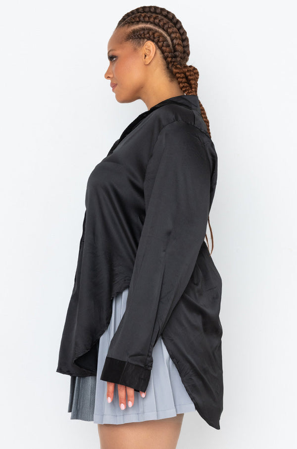 READY FOR ANY OCCASION SATIN SHIRT PLUS SIZE
