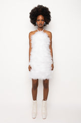 REAL LIFE MUSE MINI FAUX FEATHERS DRESS