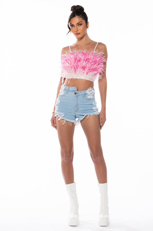 REAL OSTRICH FEATHER TOP