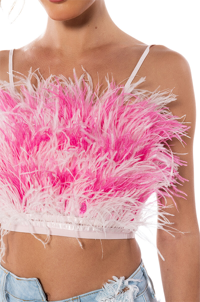 REAL OSTRICH FEATHER TOP
