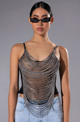 HEART CHAINED SLEEVELESS TOP