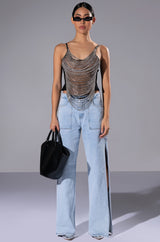 HEART CHAINED SLEEVELESS TOP