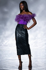 REGAL OFF THE SHOULDER FEATHER CORSET