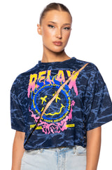 RELAX SMILEY GRAPHIC T SHIRT