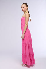 REMEMBER THE SUN STRAPLESS MAXI DRESS