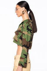 REMI CAMO BUTTON DOWN TOP