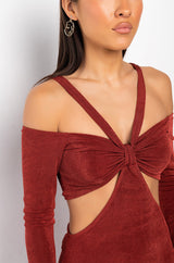 REMI CUT OUT SLINKY MIDI DRESS