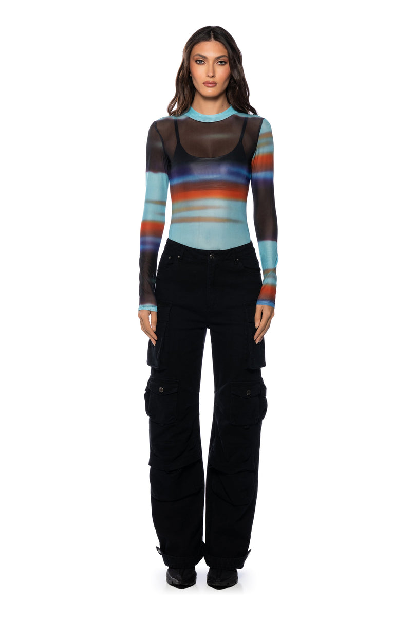 RESIST THE URGE MESH MOCKNECK BODYSUIT