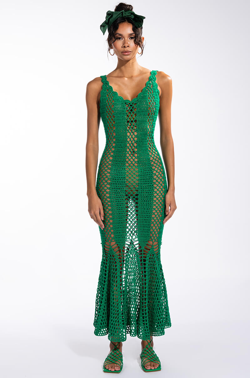 CAN'T HELP IT MAXI CROCHET DRESS