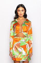RETRO BABE STRETCH SATIN MINI DRESS
