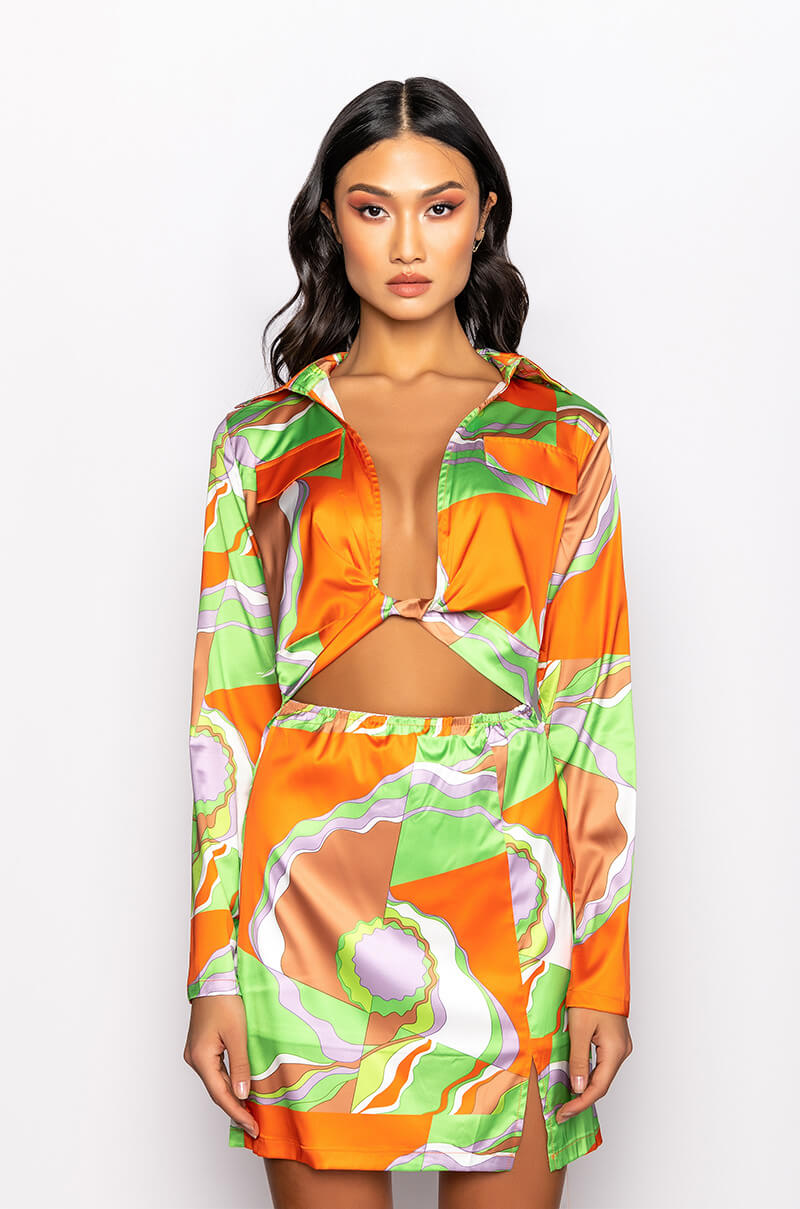 RETRO BABE STRETCH SATIN MINI DRESS