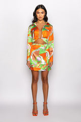 RETRO BABE STRETCH SATIN MINI DRESS