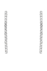 RHINESTONE DROP EARRING IN SILVER