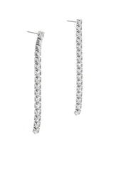 RHINESTONE DROP EARRING IN SILVER