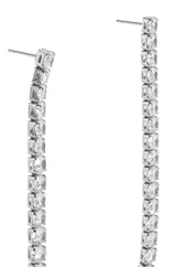 RHINESTONE DROP EARRING IN SILVER