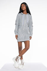 RHINESTONE TIGER PRINT SWEATSHIRT DRESS