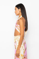RICH BITCH LOOKS TIE FRONT BANDEAU
