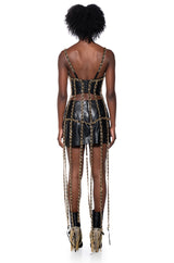RICH ENERGY LONG CHAIN BUSTIER TOP