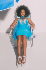 RICHES ON RICHES RHINESTONE DETAIL MIDI DRESS