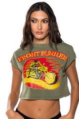 RIDE FOR LIFE GRAPHIC CROPPED T SHIRT