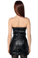 RIDIN DIRTY MOTO PU MINI DRESS IN BLACK