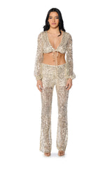 RIGHT DECISION SEQUIN STRAIGHT LEG PANT
