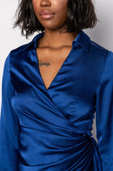 RIGHT MOVES WRAP MINI DRESS
