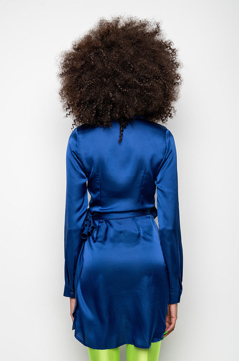 RIGHT MOVES WRAP MINI DRESS