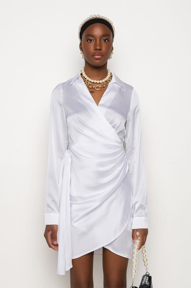RIGHT MOVES WRAP MINI DRESS