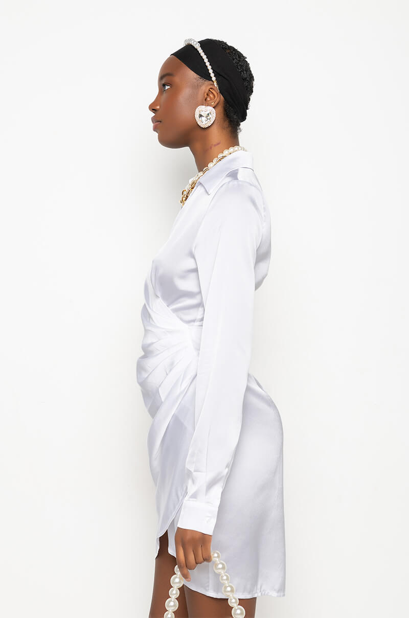 RIGHT MOVES WRAP MINI DRESS