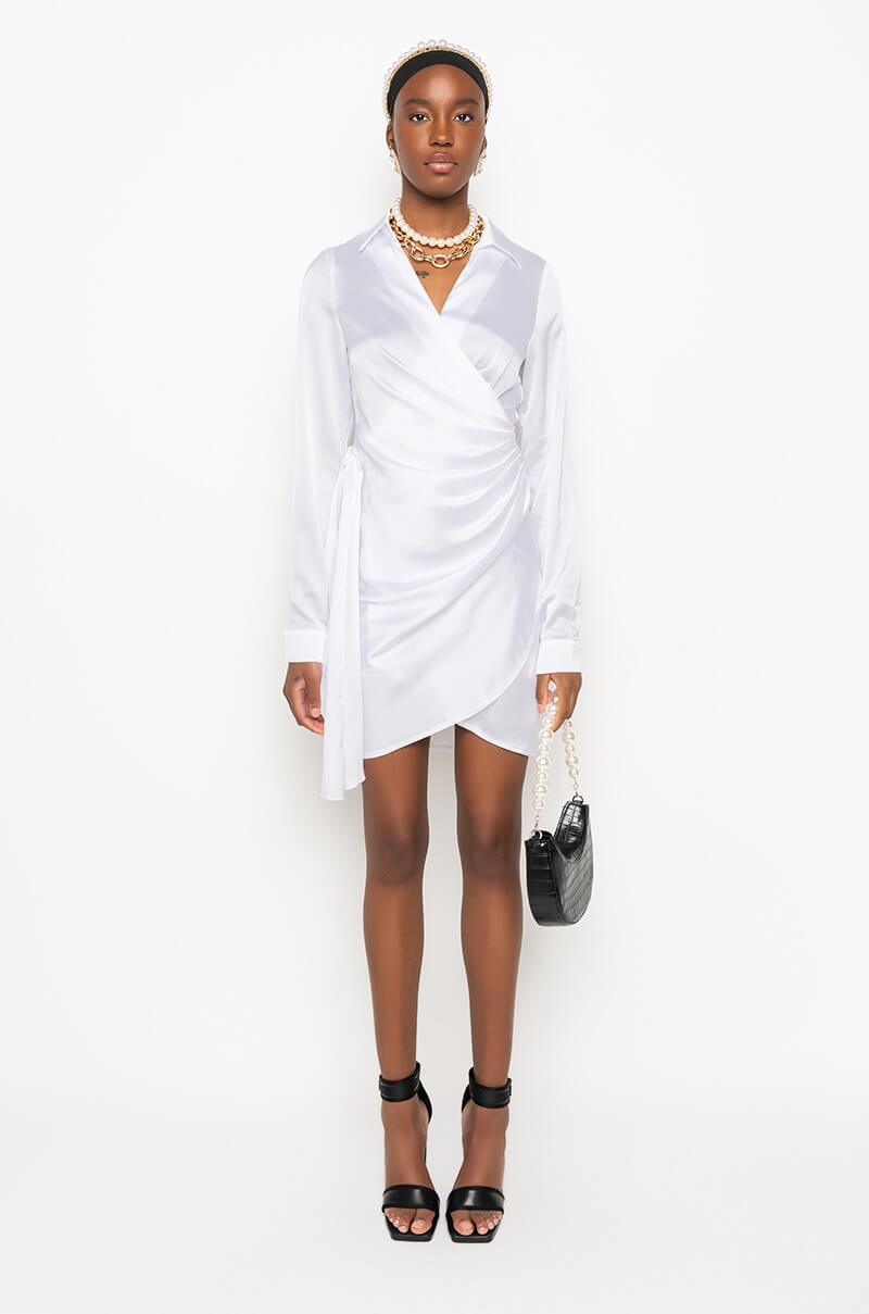 RIGHT MOVES WRAP MINI DRESS