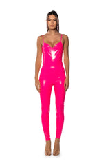 RIO SWEETHEART NECK FAUX LEATHER BODYSUIT
