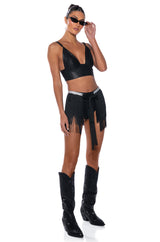 RISE AND SHINE FRINGE MINI SKIRT