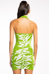 ROAR WITH ME ZEBRA KNIT MIDI DRESS