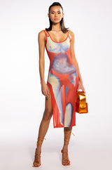 ROCK YOUR BODY FITTED MIDI DRESS