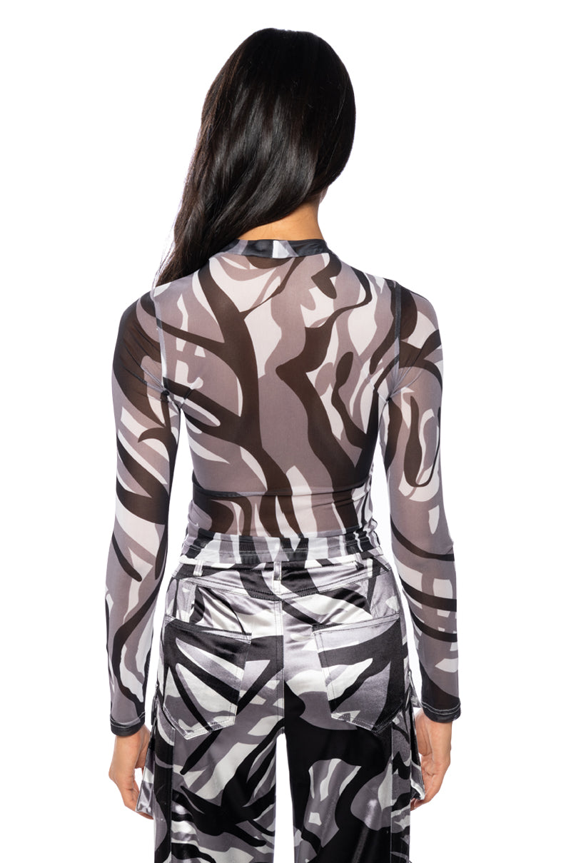 ROGER THAT MESH LONG SLEEVE CAMO BODYSUIT