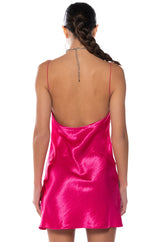 ROMANCE LIVES ON COWL NECK MINI DRESS