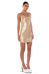 JACKIE SLEEVELESS COWL NECK MINI DRESS