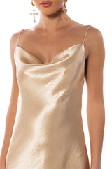 JACKIE SLEEVELESS COWL NECK MINI DRESS
