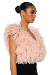ROMANTIC TULLE RUFFLE BODYSUIT