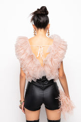 ROMANTIC TULLE RUFFLE BODYSUIT