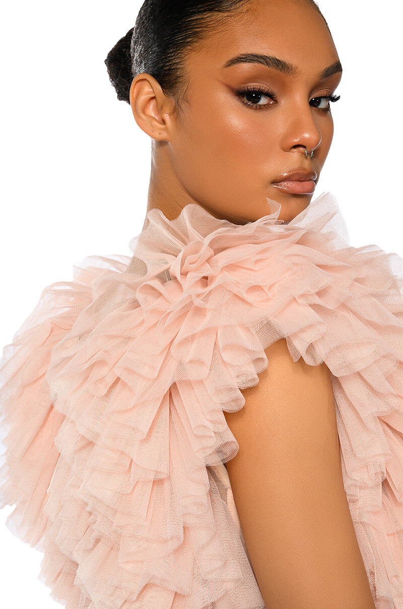 ROMANTIC TULLE RUFFLE BODYSUIT